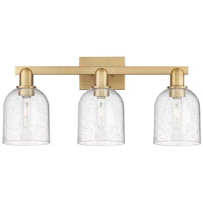 Innovations Lighting Arcadia Bella 25"w 3 Light Brushed Brass Vanity Light With Seedy Shade In Gold