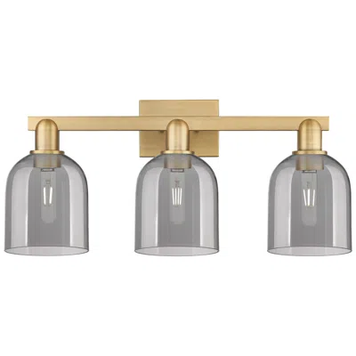 Innovations Lighting Arcadia Bella 25"w 3-lt Brushed Brass Bath Light W/ Light Smoke Shade