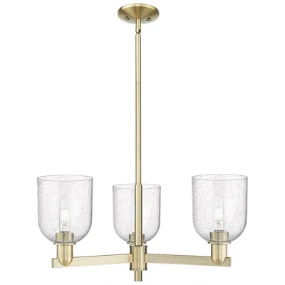 Innovations Lighting Arcadia Bella 27"w 3 Light Brass Stem Hung Chandelier With Seedy Shade
