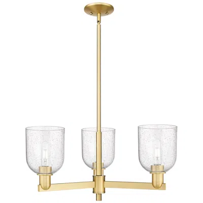 Innovations Lighting Arcadia Bella 27"w 3 Light Gold Stem Hung Chandelier W/ Seedy Shade
