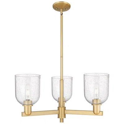 Innovations Lighting Arcadia Bella 27"w 3-lt Brushed Brass Stem Chandelier W/ Seedy Shade