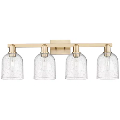Innovations Lighting Arcadia Bella 33"w 4 Light Bronze Vanity Light W/ Seedy Shade