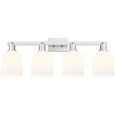 Innovations Lighting Arcadia Bella 33"w 4 Light Brushed Nickel Bath Light With White Shade