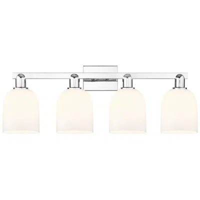 Innovations Lighting Arcadia Bella 33"w 4 Light Polished Chrome Vanity Light W/ White Shade