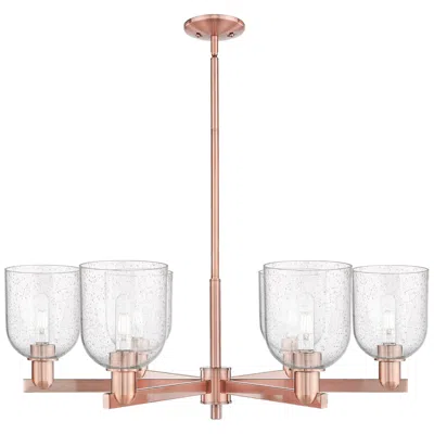 Innovations Lighting Arcadia Bella 35"w 6 Light Copper Stem Chandelier With Seedy Shade