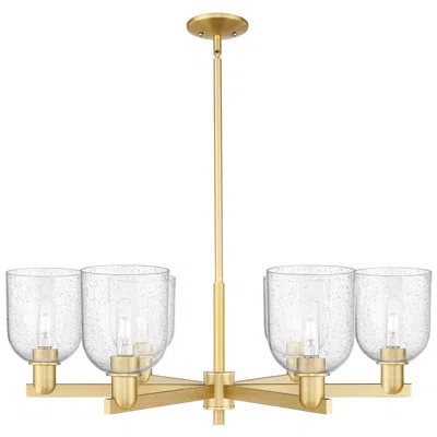 Innovations Lighting Arcadia Bella 35"w 6 Light Gold Stem Hung Chandelier W/ Seedy Shade