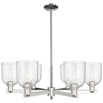 Innovations Lighting Arcadia Bella 35"w 6-lt Polished Nickel Stem Chandelier W/ Seedy Shade