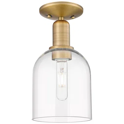 Innovations Lighting Arcadia Bella 6" Wide Brushed Brass Semi.flush Mount With Clear Shade
