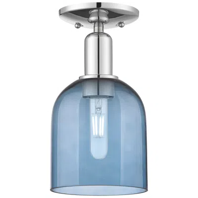 Innovations Lighting Arcadia Bella 6" Wide Polished Chrome Semi.flush Mount With Blue Shade