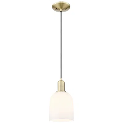 Innovations Lighting Arcadia Bella 6"w Brass Cord Hung Mini Pendant With White Shade