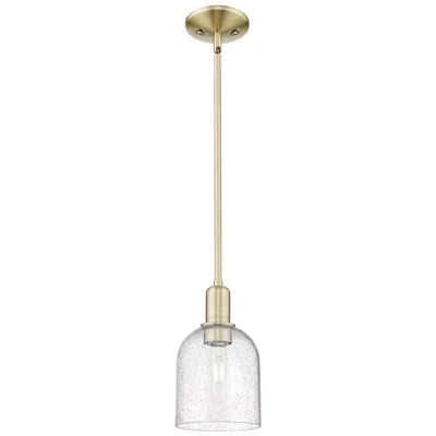 Innovations Lighting Arcadia Bella 6"w Brass Stem Hung Mini Pendant With Seedy Shade