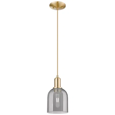 Innovations Lighting Arcadia Bella 6"w Bronze Cord Mini Pendant W/ Light Smoke Shade