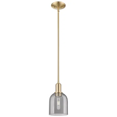 Innovations Lighting Arcadia Bella 6"w Bronze Stem Mini Pendant W/ Light Smoke Shade