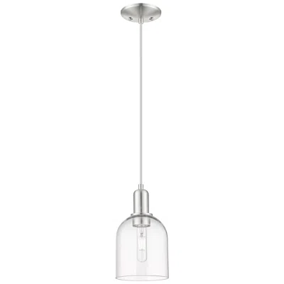 Innovations Lighting Arcadia Bella 6"w Brushed Nickel Cord Hung Mini Pendant W/ Clear Shade