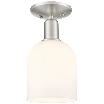 Innovations Lighting Arcadia Bella 6"w Brushed Nickel Semi.flush Mount With White Shade