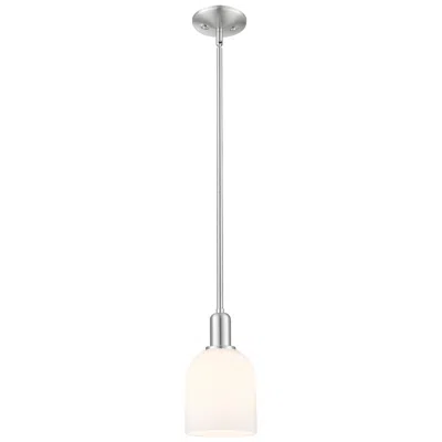 Innovations Lighting Arcadia Bella 6"w Brushed Nickel Stem Hung Mini Pendant W/ White Shade