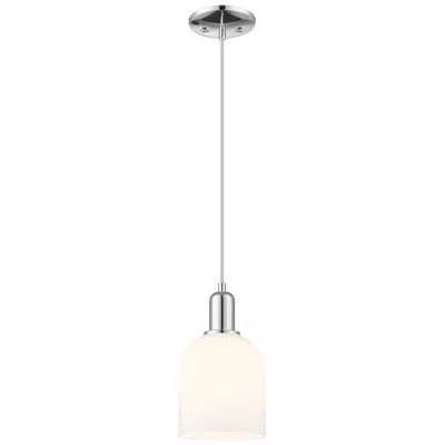 Innovations Lighting Arcadia Bella 6"w Chrome Cord Hung Mini Pendant W/ White Shade