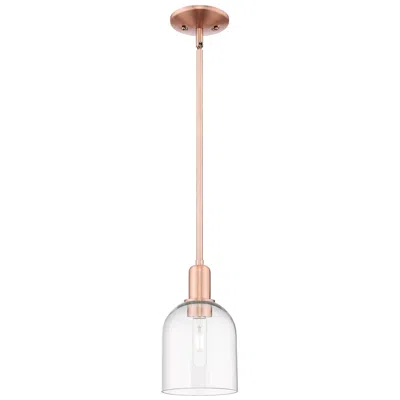 Innovations Lighting Arcadia Bella 6"w Copper Stem Hung Mini Pendant With Clear Shade