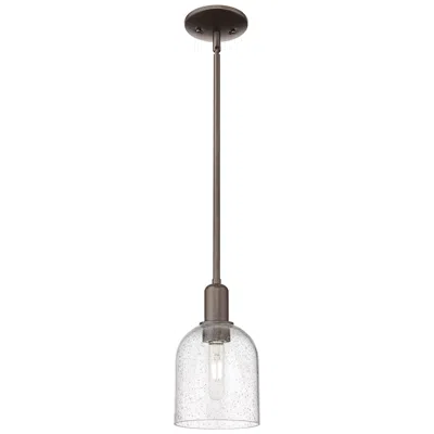 Innovations Lighting Arcadia Bella 6"w Oiled Bronze Stem Hung Mini Pendant W/ Seedy Shade