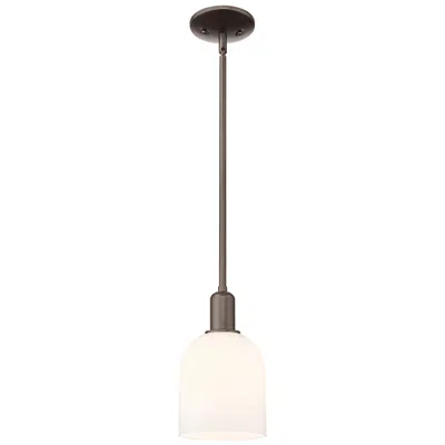 Innovations Lighting Arcadia Bella 6"w Oiled Bronze Stem Hung Mini Pendant W/ White Shade
