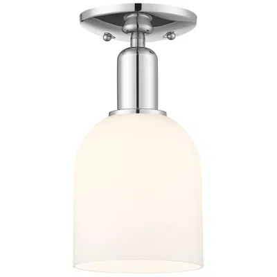 Innovations Lighting Arcadia Bella 6"w Polished Chrome Semi.flush Mount With White Shade