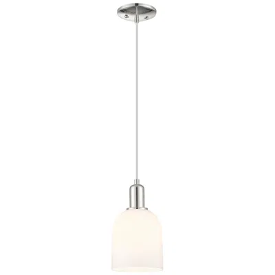 Innovations Lighting Arcadia Bella 6"w Polished Nickel Cord Mini Pendant W/ White Shade