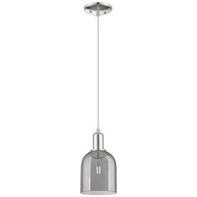 Innovations Lighting Arcadia Bella 6"w Polished Nickel Cord Pendant W/ Light Smoke Shade