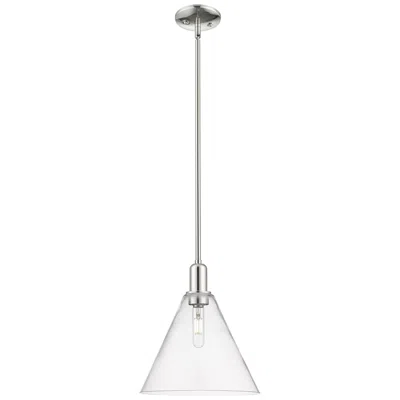 Innovations Lighting Arcadia Berkshire 12"w Polished Nickel Stem Pendant W/ Clear Shade