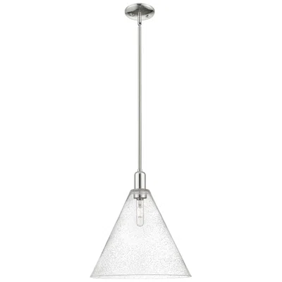 Innovations Lighting Arcadia Berkshire 16"w Polished Nickel Stem Pendant W/ Seedy Shade