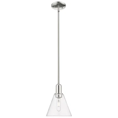 Innovations Lighting Arcadia Berkshire 8"w Polished Nickel Stem Pendant W/ Clear Shade