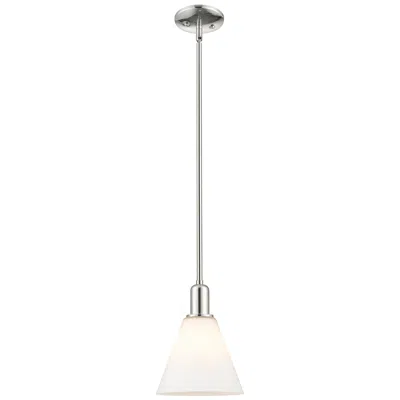 Innovations Lighting Arcadia Berkshire 8"w Polished Nickel Stem Pendant W/ White Shade