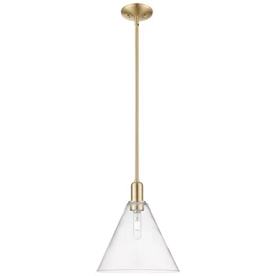 Innovations Lighting Arcadia Berkshire Glass 12"w Bronze Stem Mini Pendant W/ Clear Shade