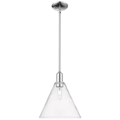 Innovations Lighting Arcadia Berkshire Glass 12"w Chrome Stem Mini Pendant W/ Clear Shade