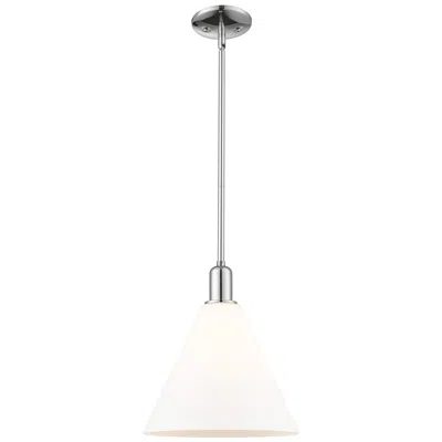 Innovations Lighting Arcadia Berkshire Glass 12"w Chrome Stem Pendant W/ Matte White Shade