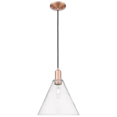 Innovations Lighting Arcadia Berkshire Glass 12"w Copper Cord Mini Pendant W/ Clear Shade