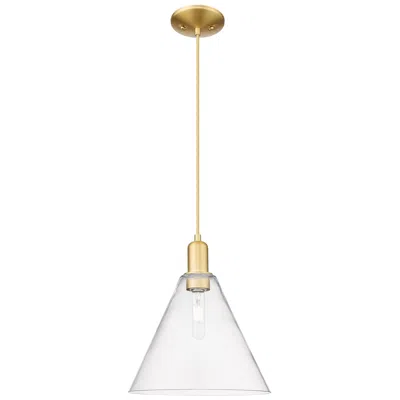 Innovations Lighting Arcadia Berkshire Glass 12"w Gold Cord Mini Pendant W/ Clear Shade
