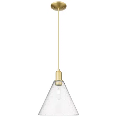 Innovations Lighting Arcadia Berkshire Glass 12"w Gold Cord Mini Pendant W/ Seedy Shade