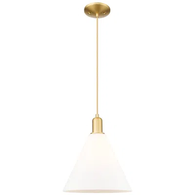 Innovations Lighting Arcadia Berkshire Glass 12"w Gold Cord Pendant W/ Matte White Shade