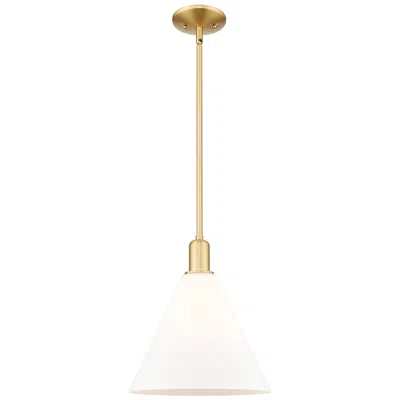 Innovations Lighting Arcadia Berkshire Glass 12"w Gold Stem Pendant W/ Matte White Shade