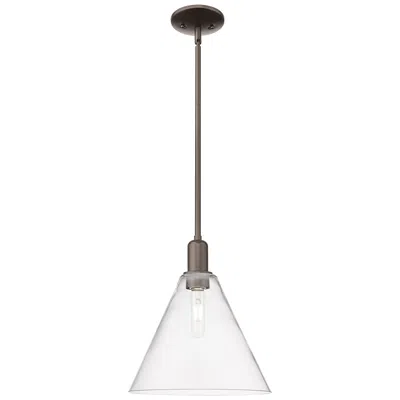Innovations Lighting Arcadia Berkshire Glass 12"w Oiled Bronze Stem Pendant W/ Clear Shade