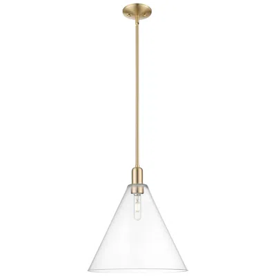 Innovations Lighting Arcadia Berkshire Glass 16"w Bronze Stem Mini Pendant W/ Clear Shade