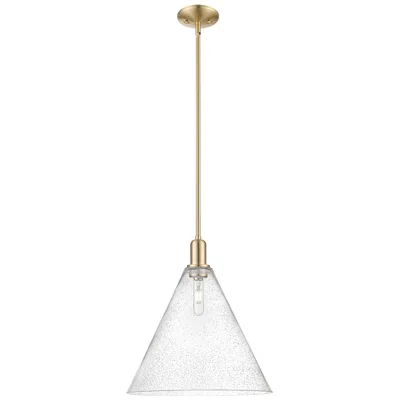 Innovations Lighting Arcadia Berkshire Glass 16"w Bronze Stem Mini Pendant W/ Seedy Shade