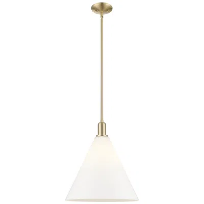 Innovations Lighting Arcadia Berkshire Glass 16"w Bronze Stem Pendant W/ Matte White Shade
