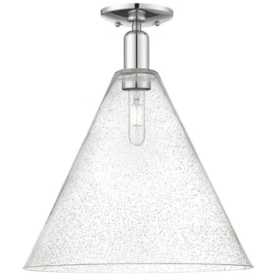 Innovations Lighting Arcadia Berkshire Glass 16"w Chrome Semi.flush Mount W/ Seedy Shade