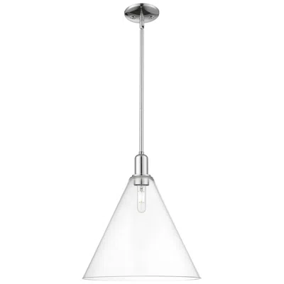 Innovations Lighting Arcadia Berkshire Glass 16"w Chrome Stem Mini Pendant W/ Clear Shade In Silver