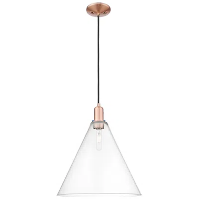 Innovations Lighting Arcadia Berkshire Glass 16"w Copper Cord Mini Pendant W/ Clear Shade