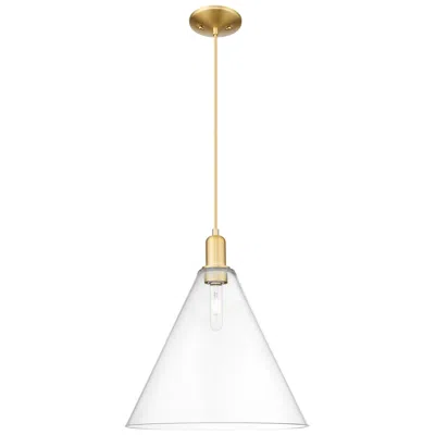 Innovations Lighting Arcadia Berkshire Glass 16"w Gold Cord Mini Pendant W/ Clear Shade