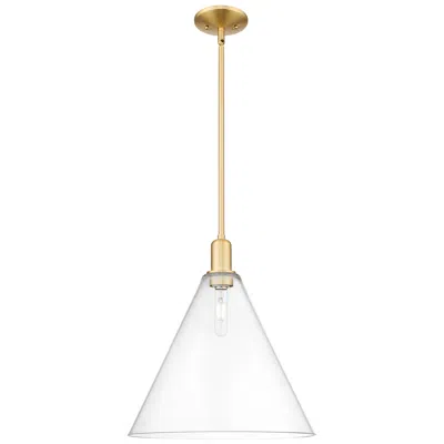 Innovations Lighting Arcadia Berkshire Glass 16"w Gold Stem Mini Pendant W/ Clear Shade