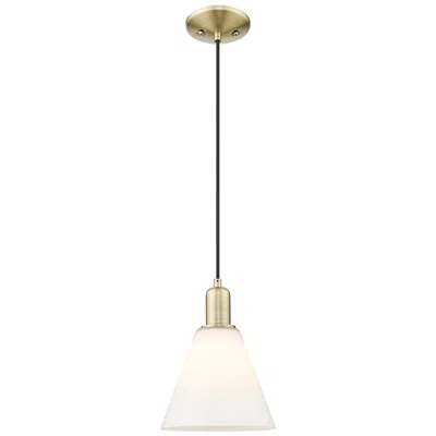 Innovations Lighting Arcadia Berkshire Glass 8"w Brass Cord Pendant W/ Matte White Shade