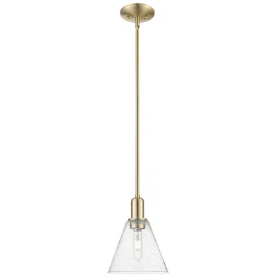 Innovations Lighting Arcadia Berkshire Glass 8"w Bronze Stem Mini Pendant W/ Seedy Shade In Gold